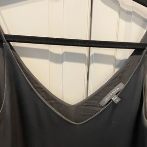 Black satin slip dress